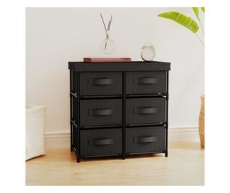 Ντουλάπι αποθήκευσης με 6 συρτάρια, Μαύρο, 55x29x55 εκ., Ατσάλι