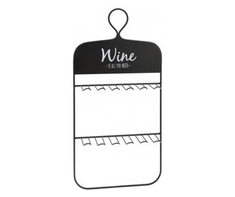Suport 10 pahare vin Excellent Houseware, metal, 31x60x11 cm, negru