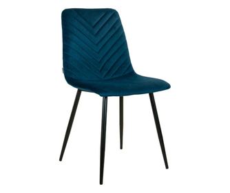 Halszálka mintásan steppelt bársony étkezőszék, királykék - TARDIEU