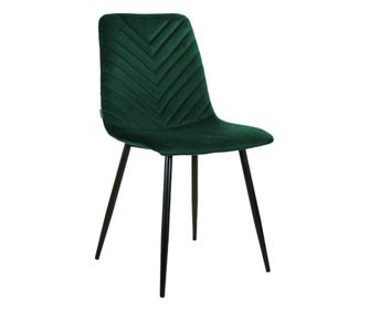 Halszálka mintásan steppelt bársony étkezőszék, fenyőzöld - TARDIEU