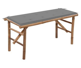 Sklopiva vrtna klupa s jastukom, 118 cm, bambus