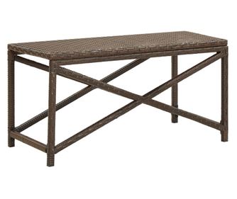 Kertszeti pad, barna, 80 cm, polirattan