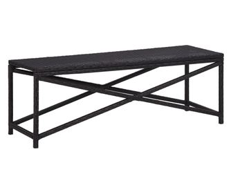 Vrtna klop, črna, 120 cm, poliratan