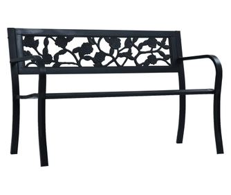 Kertszeti pad, fekete, 125 cm, acl