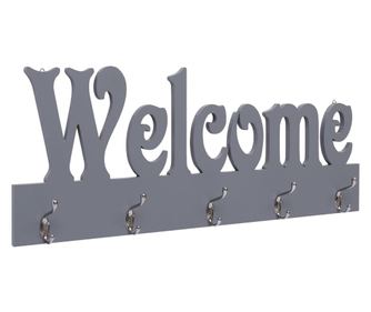 Стенна закачалка за палта WELCOME, сива, 74x29,5 см