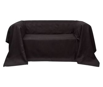 130893 Micro-suede Couch Slipcover Brown 210 x 280 cm