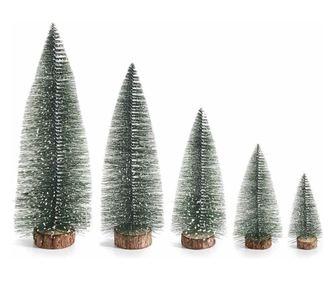 5 darabos zöld karácsonyfa szett 11x30 cm - 5x10 cm