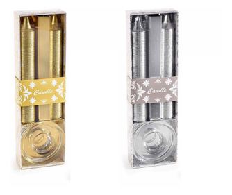 4 darabos karácsonyi gyertyaszett, 2 gyertya, 5,5x2 cm