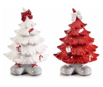 2 darabos kerámia karácsonyfa tégely készlet 17x15,5x24 cm