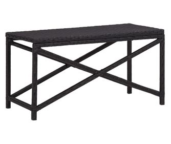 Vrtna klupa, crna, 80 cm, poliratan