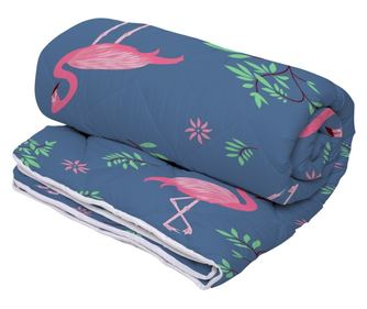 Pilota Alcam Pink Flamingo microfibra matlasata, 180x200 cm, 250g/mp
