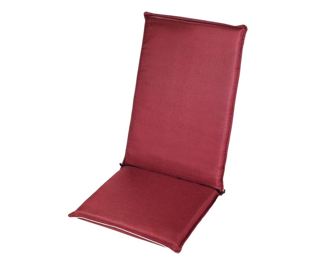 Chair Cushion with Backrest, Alcam, De Luxe, Burgundy, 118x48x7 cm