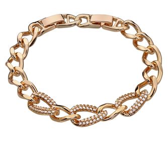 Bratara Cuban Chain, placata cu aur roz, 18.5 cm