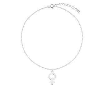 Bratara de picior din argint, simbol Venus, 22-27 cm
