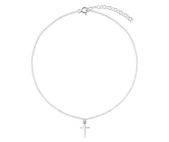 Bratara de picior din argint, cruciulita, 22-27 cm