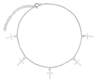 Bratara din argint, cruciulite, 15-19 cm