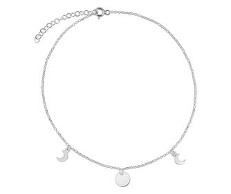 Bratara din argint, semiluna-luna, 15-19 cm