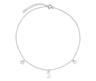 Bratara din argint, steluta semiluna, 15-19 cm