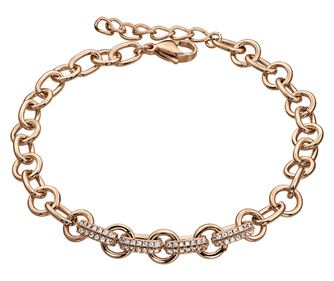 Bratara mini Circles and Links, placata cu aur roz, 19 cm