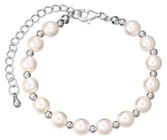 Bratara perle mother of pearl, margele placate cu rodiu, 16 - 20 cm