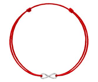 Bratara snur rosu pentru bebelusi sau copii, infinit mic din argint 925