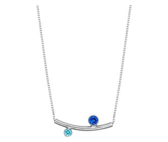 Colier argint Lolit Equilibrium cu pietre zirconiu, aquamarin si albastru intens