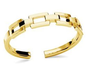 Inel Linked Chain Ring din argint 925 placat cu aur de 18K, reglabil
