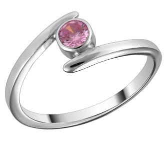 Inel Lolit cu piatra zirconiu roz, argint 925, marimea 53, 16.87mm