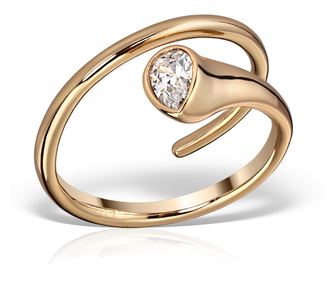 Inel Spiraling Ring, placat cu aur roz , marime 57