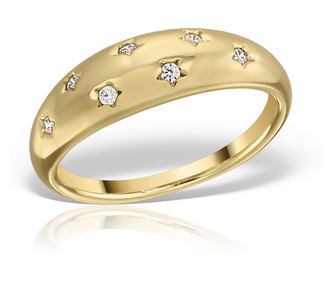 Inel Starry Night placat cu aur galben, zirconiu, marime 57