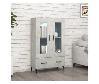 Dulap înalt, gri beton, 70x31x115 cm, lemn prelucrat