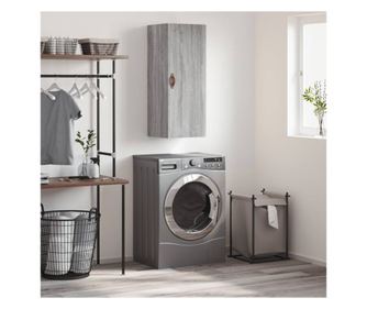 Falra szerelhető szekrény, sonoma szürke, 34,5x34x90 cm