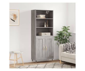 Dulap înalt, gri sonoma, 69,5x34x180 cm, lemn compozit