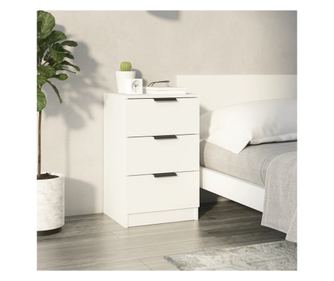 Κομοδίνο, λευκό, 40x36x65 εκ.