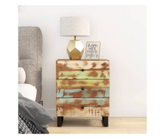 Noćni ormarić, 50x33x62 cm, reciklirano masivno drvo i obrađeno drvo