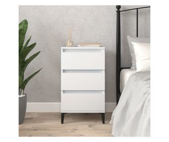 Noptieră, alb, 40x35x70 cm, lemn prelucrat