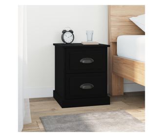 Noptieră, negru, 39x39x47,5 cm, lemn prelucrat