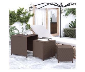 Stolovi na složenje, 3 kom, smeđa, poliratan