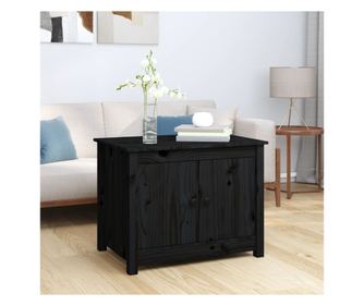 Măsuță de cafea, negru, 71x49x55 cm, lemn masiv de pin