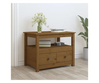 Măsuță de cafea, maro miere, 71x49x55 cm, lemn masiv de pin