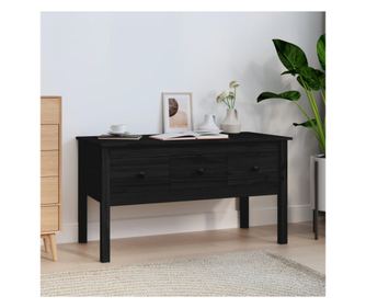 Măsuță de cafea, negru, 102x49x55 cm, lemn masiv de pin