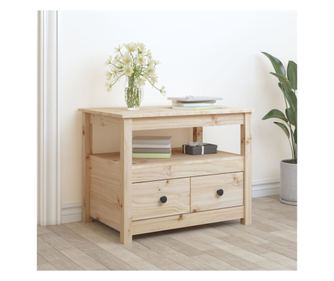 Măsuță de cafea, 71x49x55 cm, lemn masiv de pin