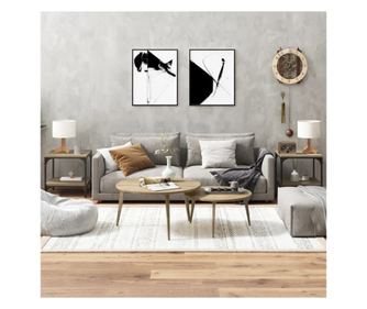 Πλαϊνό τραπέζι 2 τεμ. Δρυς Σόνομα 40x40x40 εκ. επεξεργασμένο ξύλο