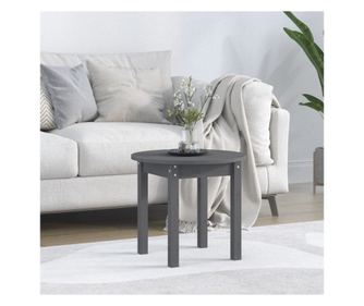 Τραπεζάκι σαλονιού, γκρι, Ø 45x40 εκ., μασίφ ξύλο πεύκου