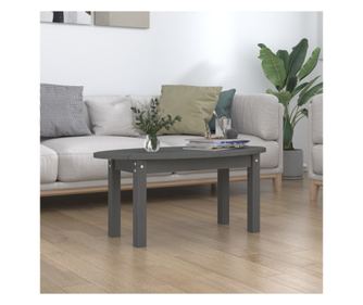 Măsuță de cafea, gri, 80x40x35 cm, lemn masiv de pin