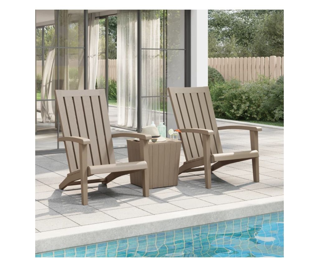 Adirondack kerti szkek, vilgosbarna, polipropiln