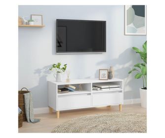 TV komoda, bijela, 100x34,5x44,5 cm, obrađeno drvo