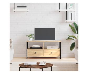 TV komoda, sonoma hrast, 90x33x45 cm, obdelano les in železo