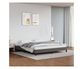 Σκελετός κρεβατιού, γκρι, 160x200 εκ., απομίμηση δέρματος