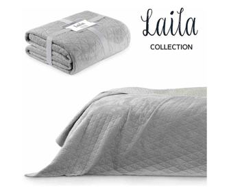 Cuvertura din catifea/poliester neteda glamourLaila, 180-190 g/m2, 220x240 cm, gri